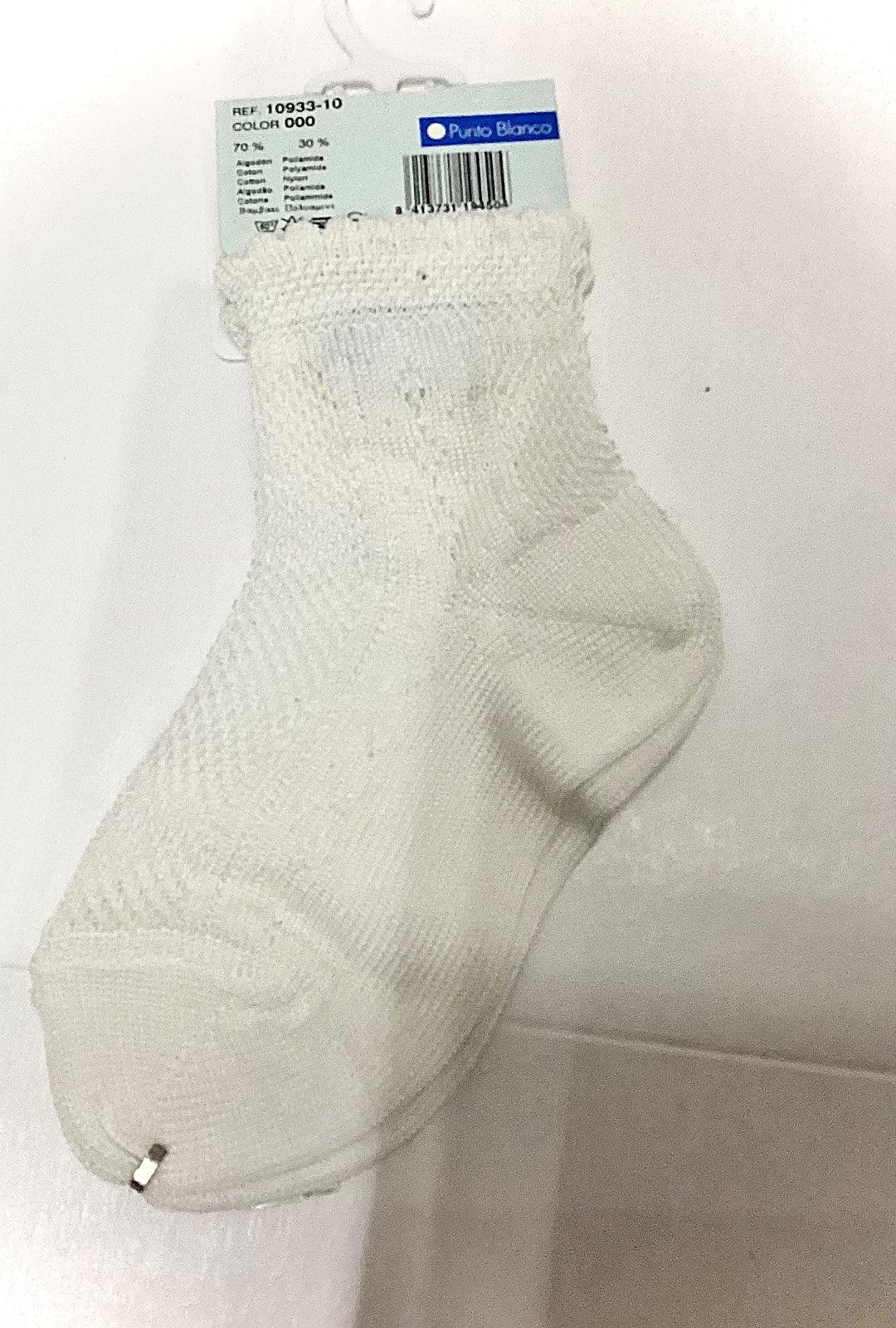 Tobilleras unisex punto blanco 70145-10 Talla 6 meses