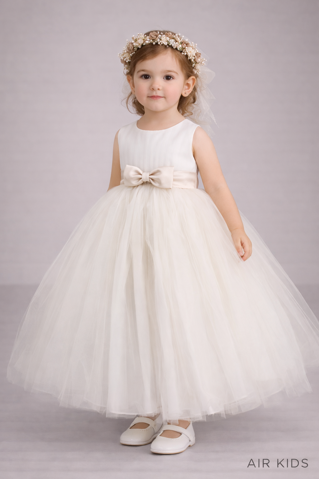 Vestido con Corona de Fiesta para Niña 23-007