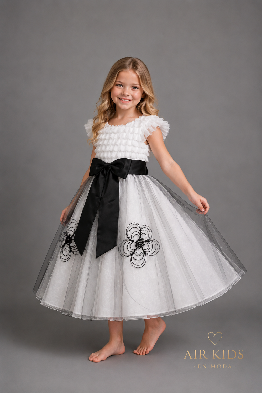 Vestido con Corona de Fiesta para Niña 19-505 Talla 6 Años