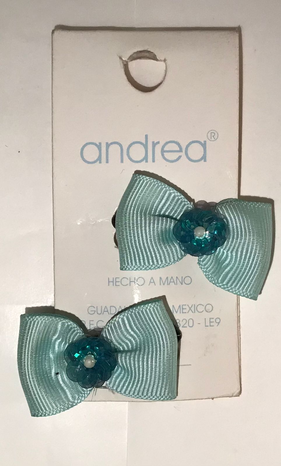 Par de Moños Andrea Con Rosa 0042/C