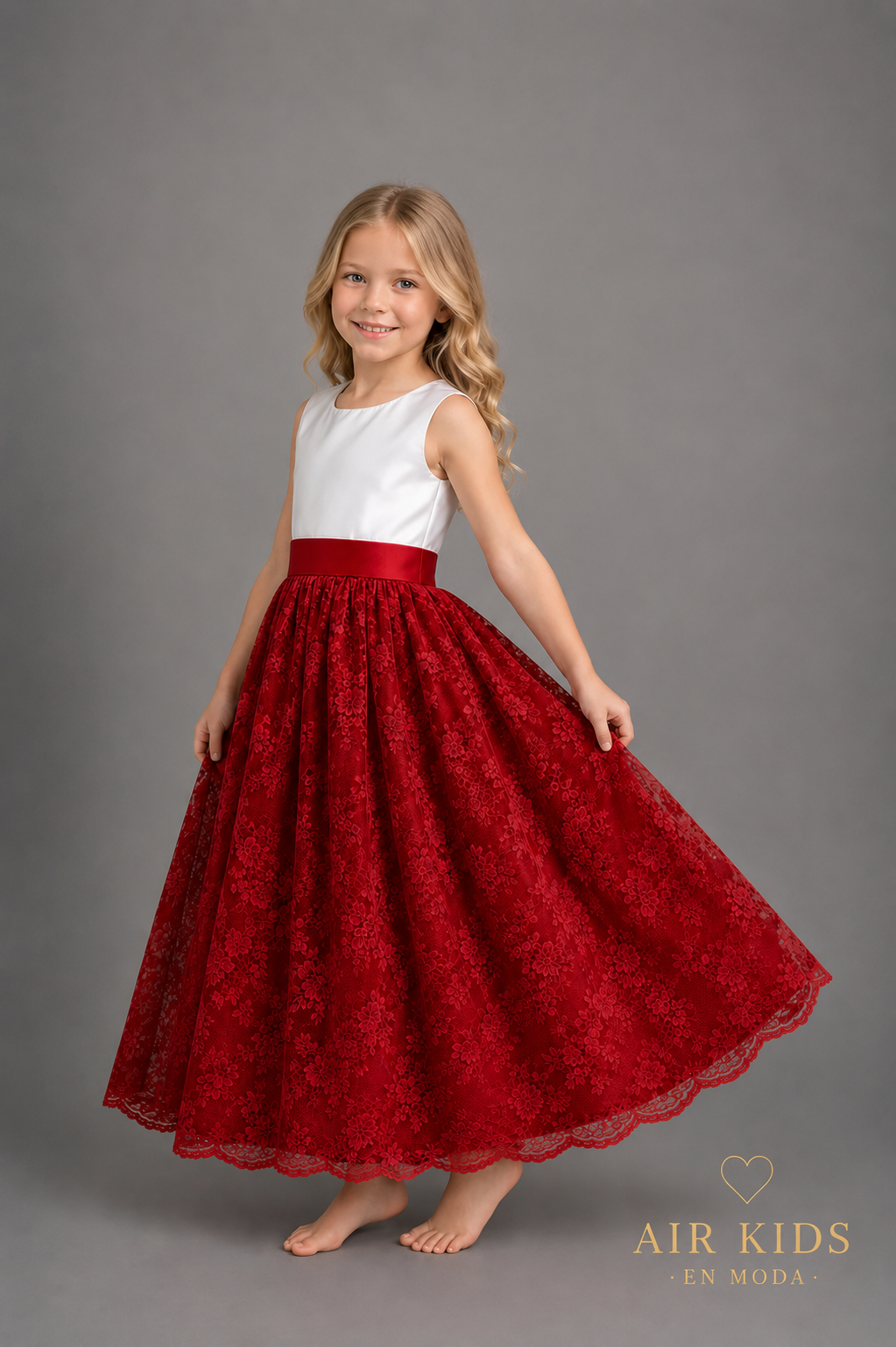 Vestido con Corona de Fiesta para Niña 16-041 Talla 6 Años