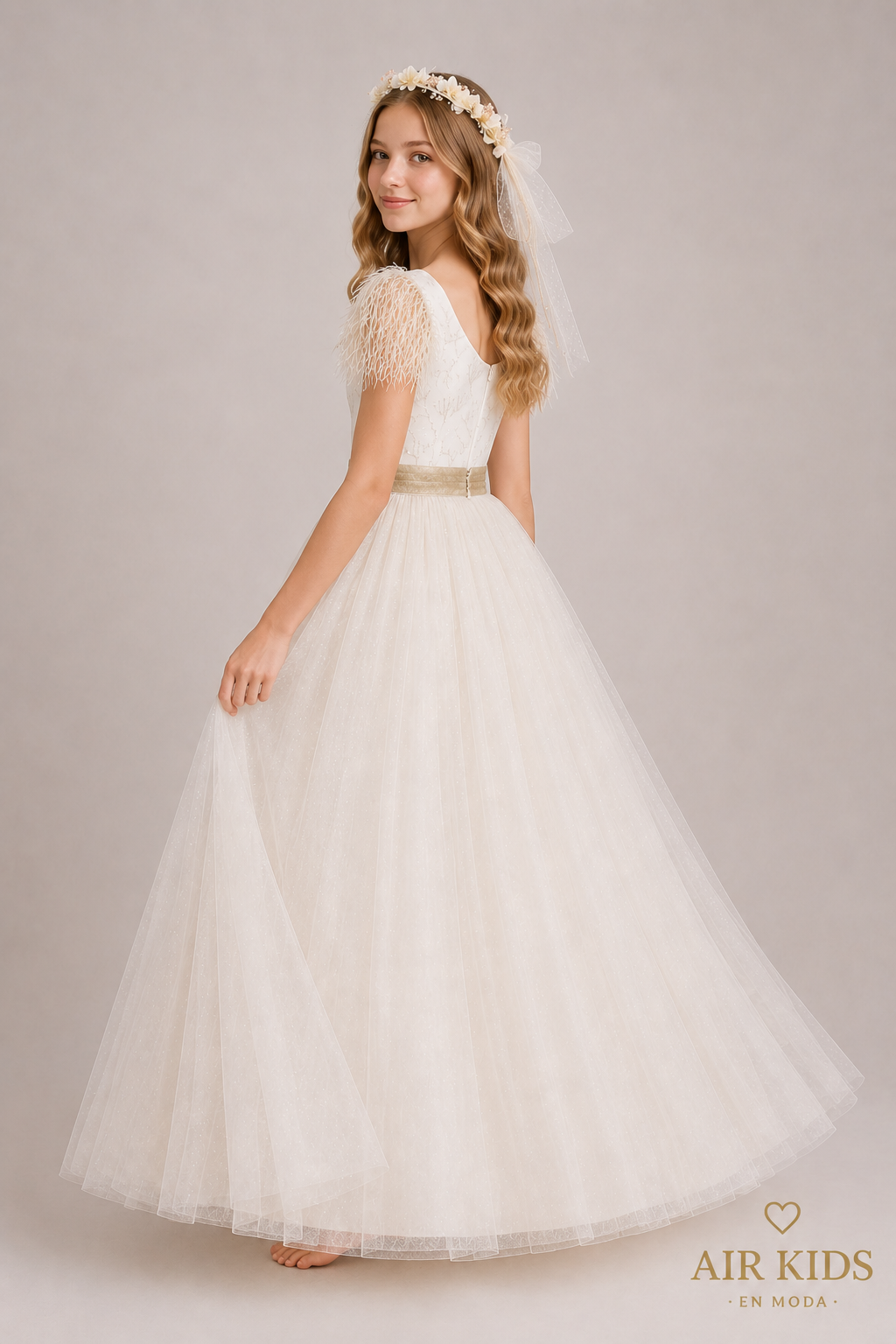 Vestido de fiesta para niña con corona 25-503 Talla 16 años
