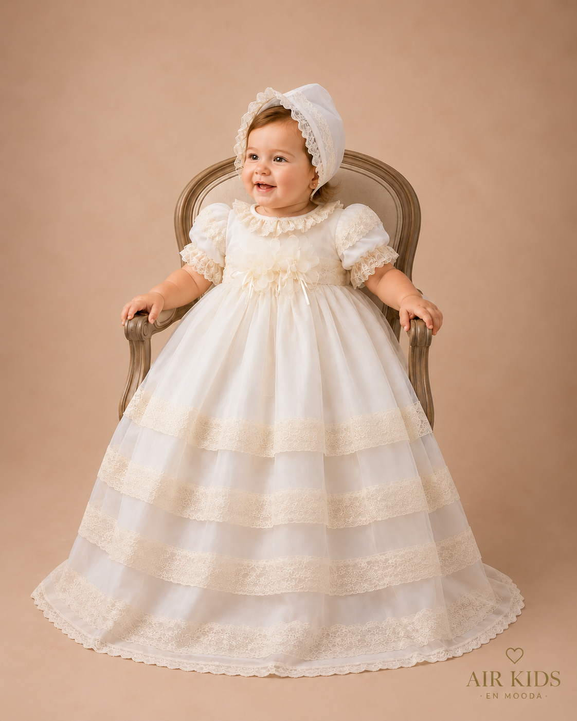 Ropón desmontable de Bautizo para Niña 08-733 Talla 12 meses