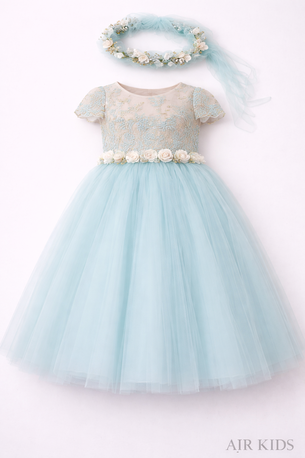 Vestido con Corona de Fiesta para Niña 23-008
