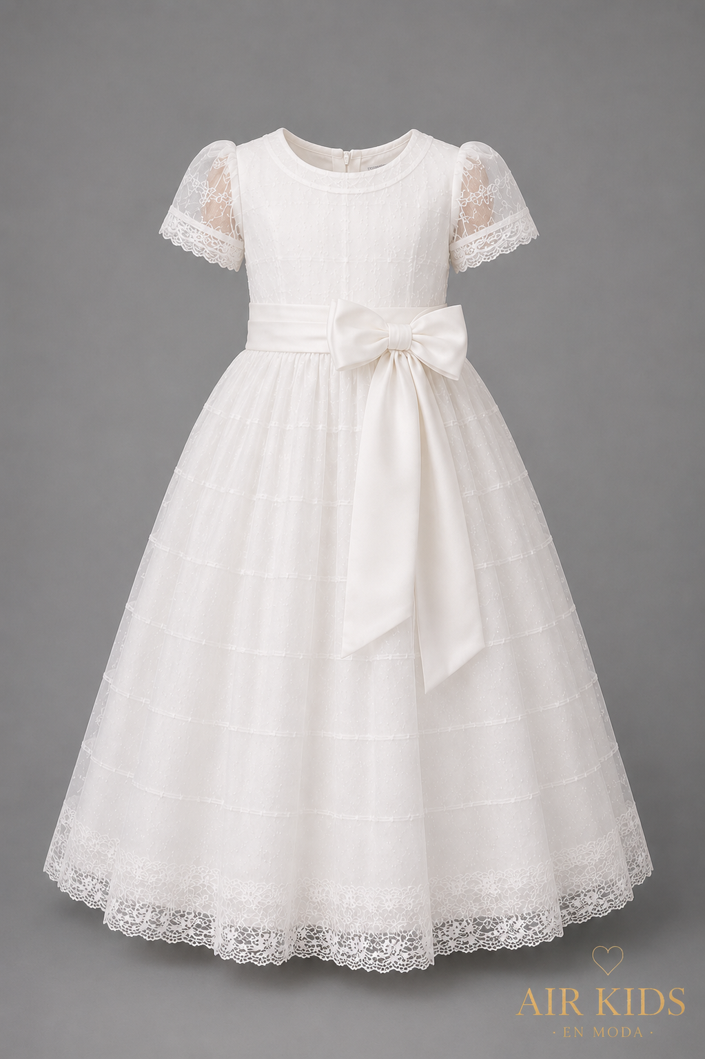 Vestido con Corona de Primera Comunión 11-469 Talla 8 Años