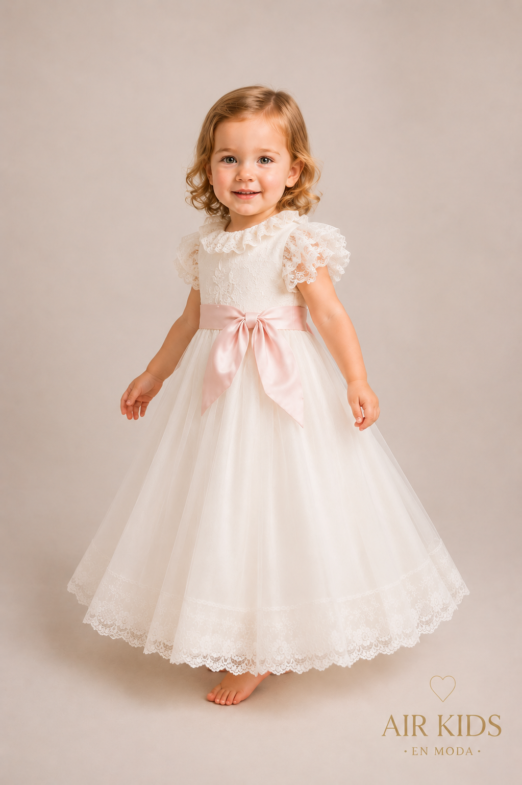 Vestido de Bautizo para Niña 22-701 Talla 2 Años