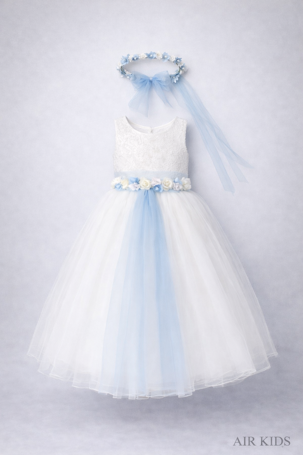Vestido con Corona de Ceremonia para Niña 24-001
