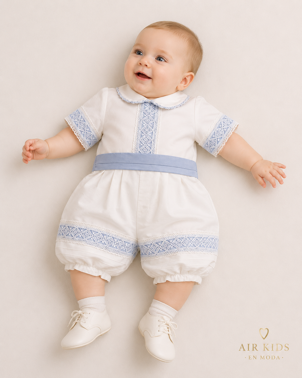 Ropon desmontable de Bautizo Para Niño 23-853