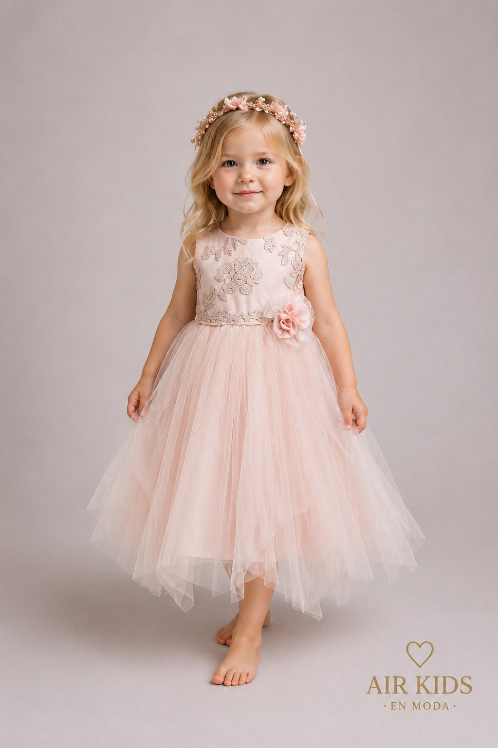 Vestido con Corona de Fiesta para Niñas 19-023 Talla 3