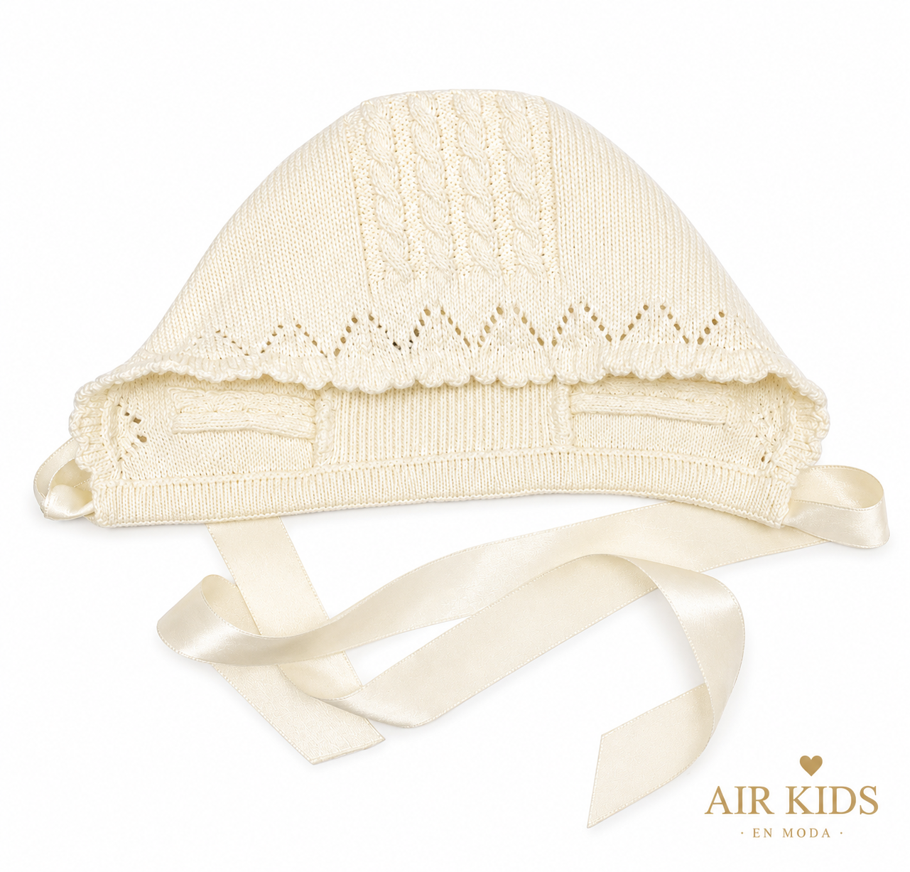 Gorro de Niña para Bautizo Foque 1613-22 Talla 12 Meses