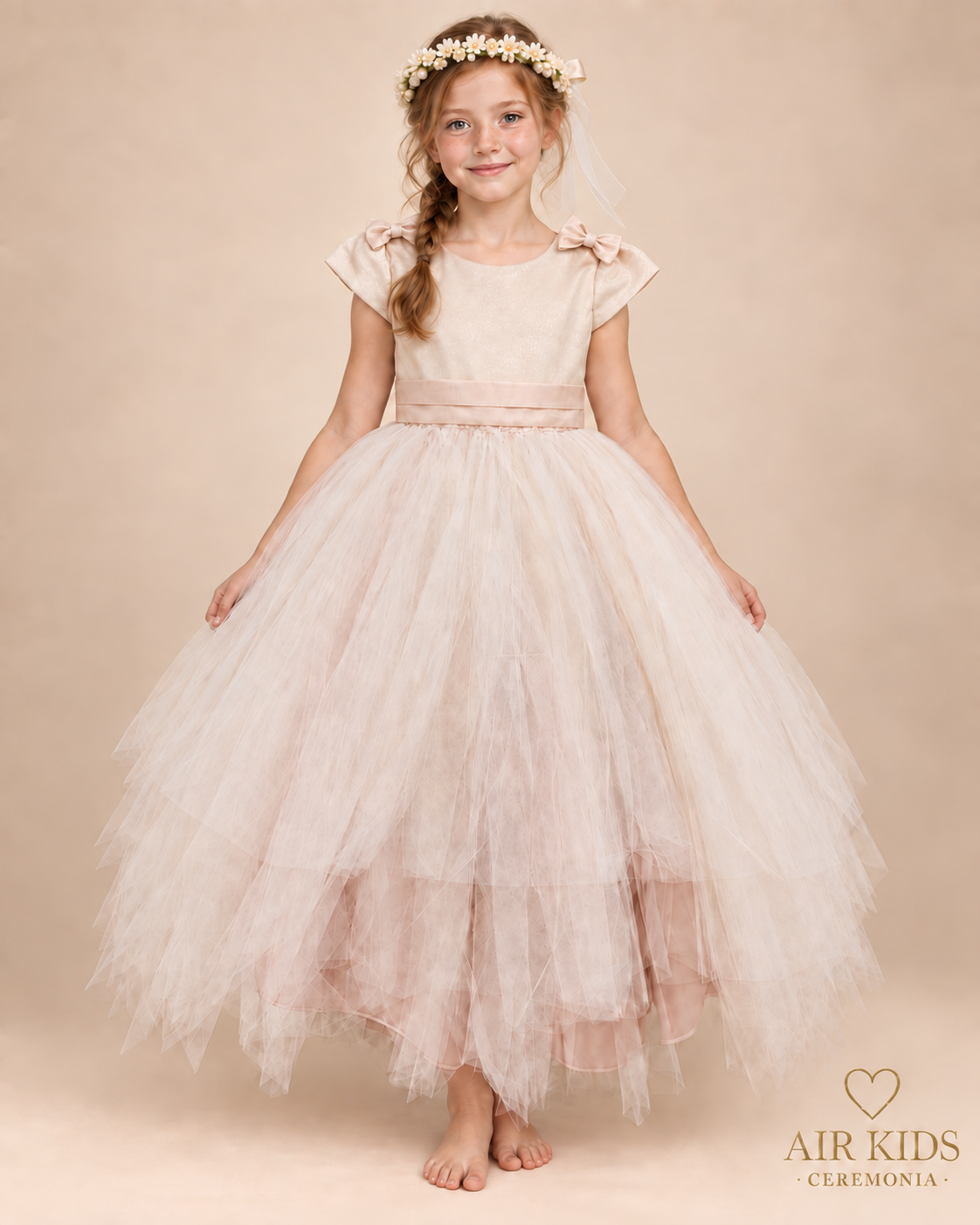 Vestido con Corona de Fiesta para Niña 23-026 Talla 6 Años