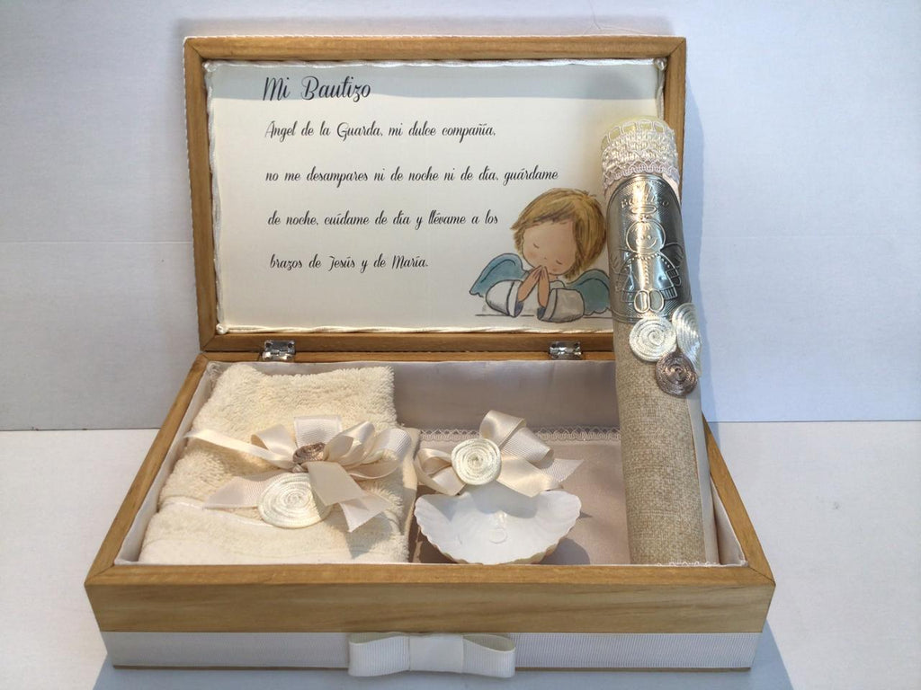 Caja de Kit bautizó para niño modelo ángel  0844