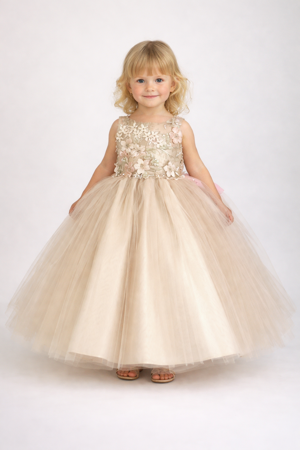 VESTIDO PRESENTACION FALDA CIRCULAR PETO BORDADO 26-013-3AÑOS