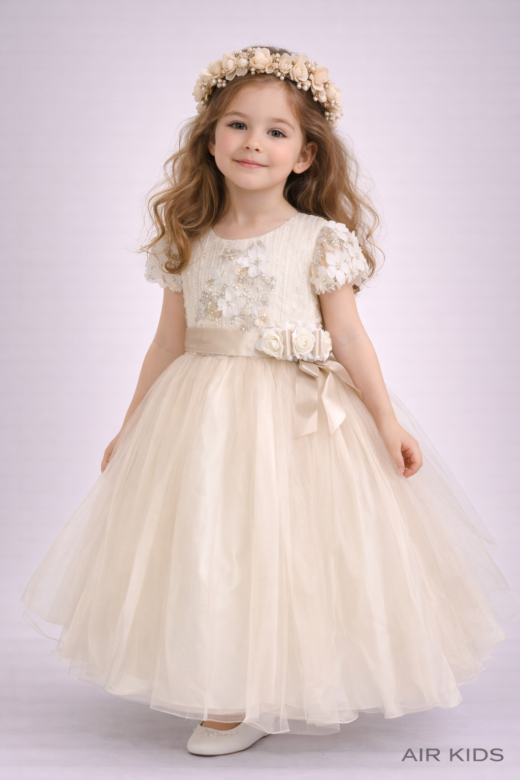 Vestido con Corona de Niña para Fiesta 22-514 Talla 6 Años