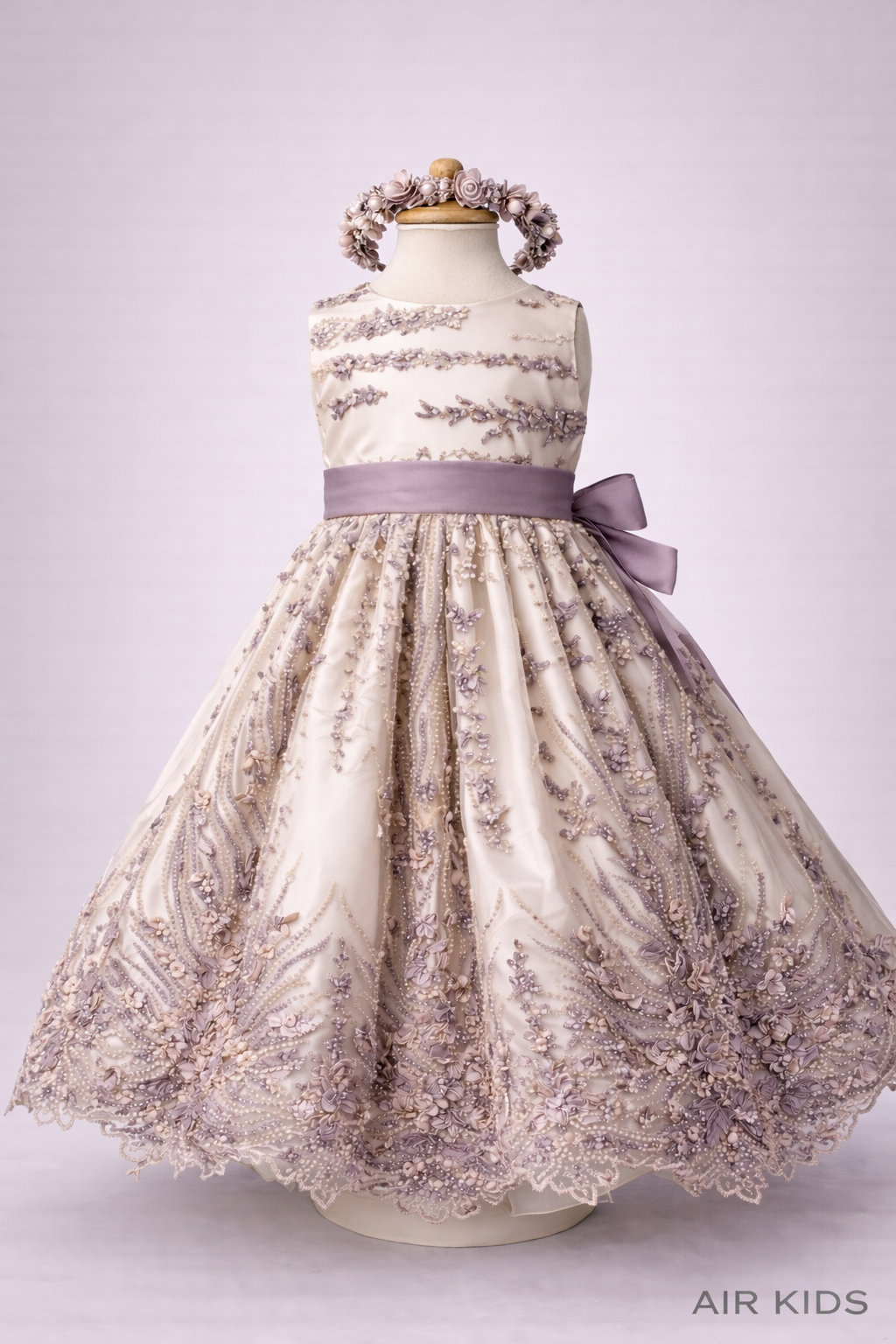 Vestido con Corona de Fiesta para Niña 23-523 Talla 6 Años