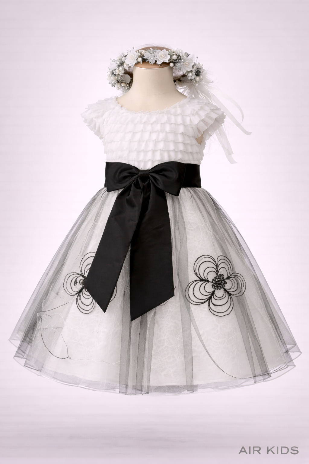 Vestido con Corona de Fiesta para Niña 19-505 Talla 6 Años