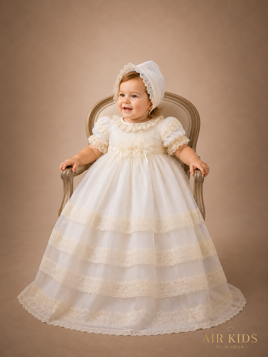 Ropón desmontable de Bautizo para Niña 08-733 Talla 12 meses