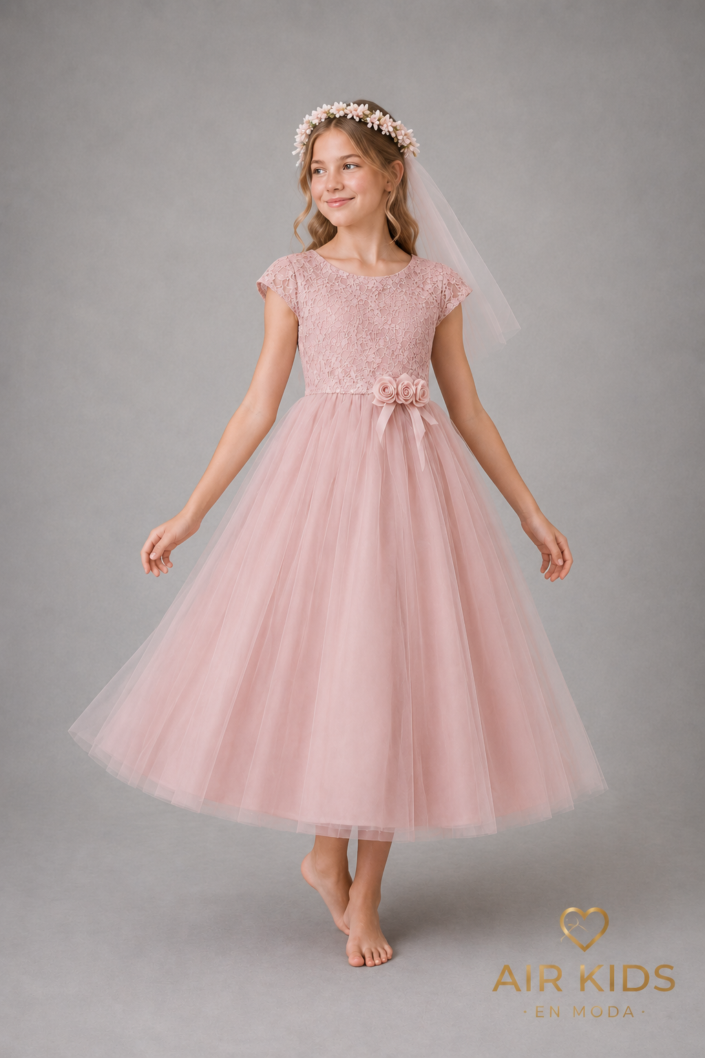 Vestido de Fiesta con Corona para Niña 24-525 Talla 12 Años