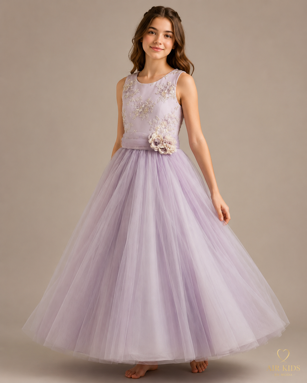 Vestido de fiesta para niña con corona 26-015 Talla 14 años