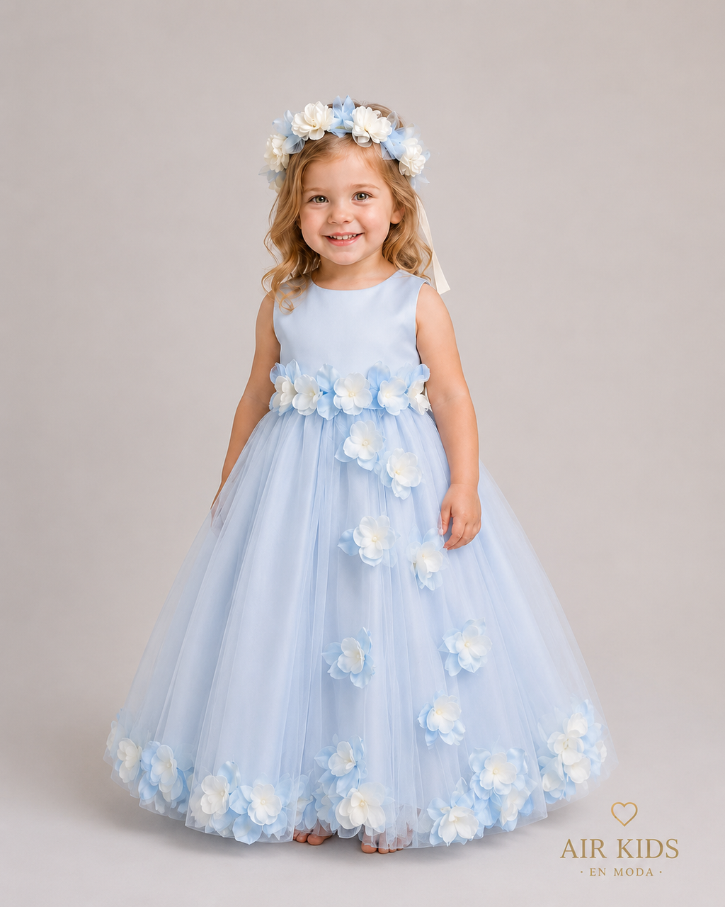Vestido con Corona de Fiesta para Niñas 17-550 Talla 3 años
