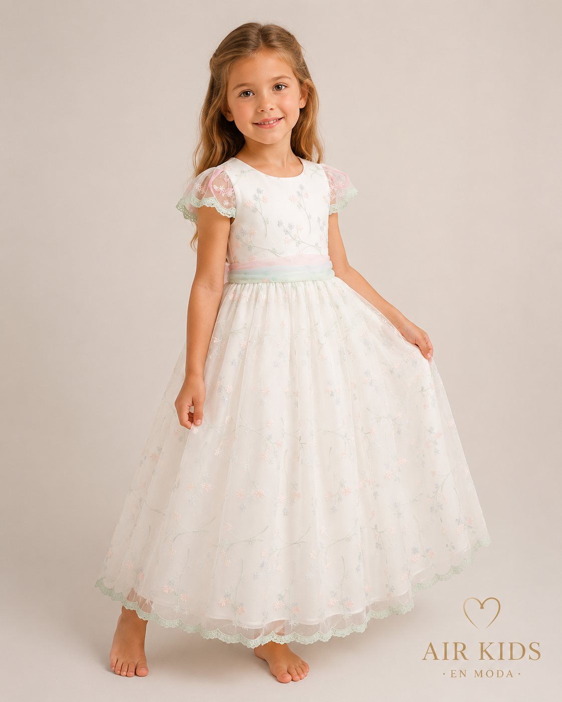 Vestido con Corona de Fiesta para Niña 24-030