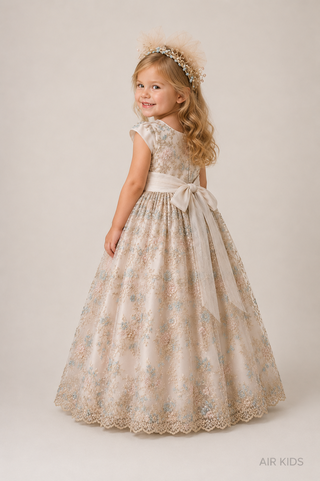 Vestido con Corona de Fiesta para Niña 22-522 Talla 3 Años