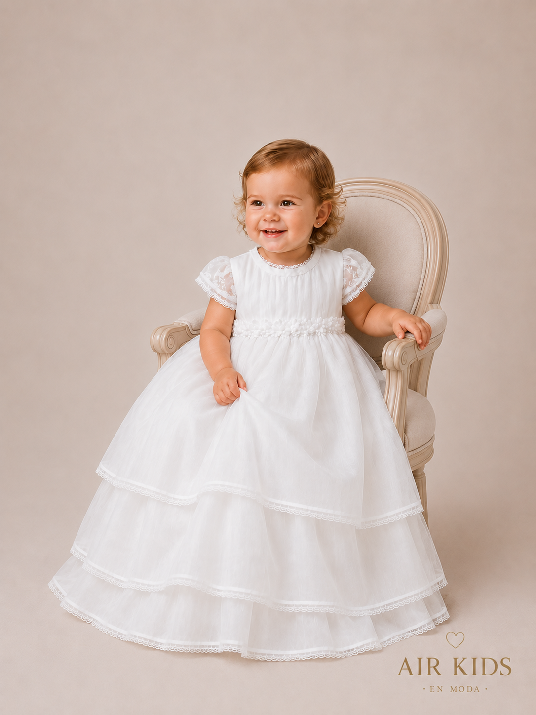 Ropon desmontable de Bautizo para Niña 18-465 Talla 18 Meses
