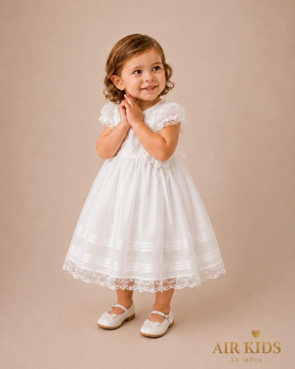 Bata de Bautizo para Niña 19-453 Talla 3 Años