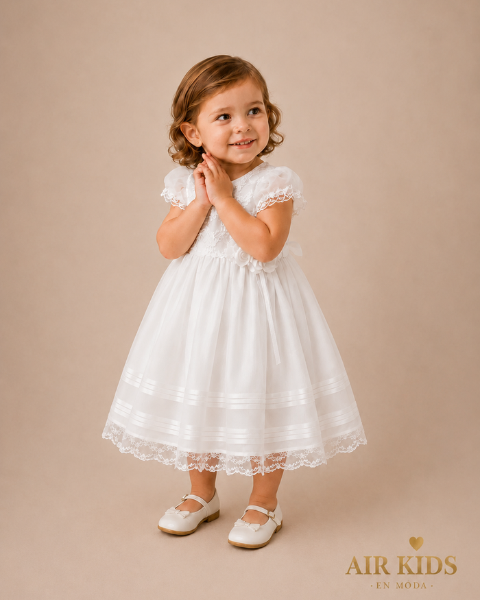 Bata de Bautizo para Niña 19-453 Talla 3 Años