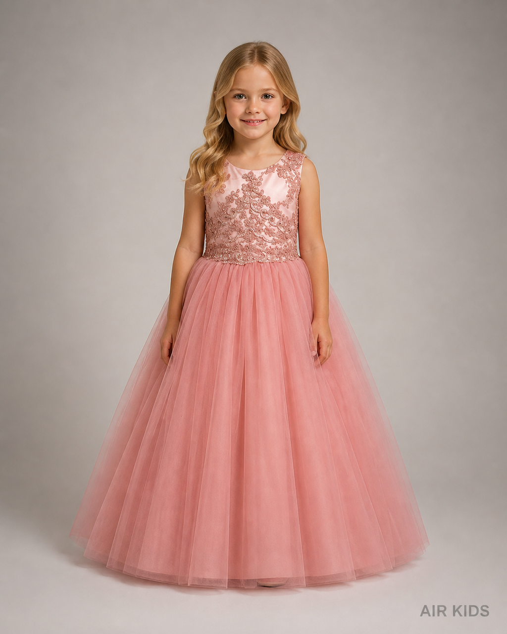 Vestido de Fiesta para Niña con corona 24-520 Talla 6 Años