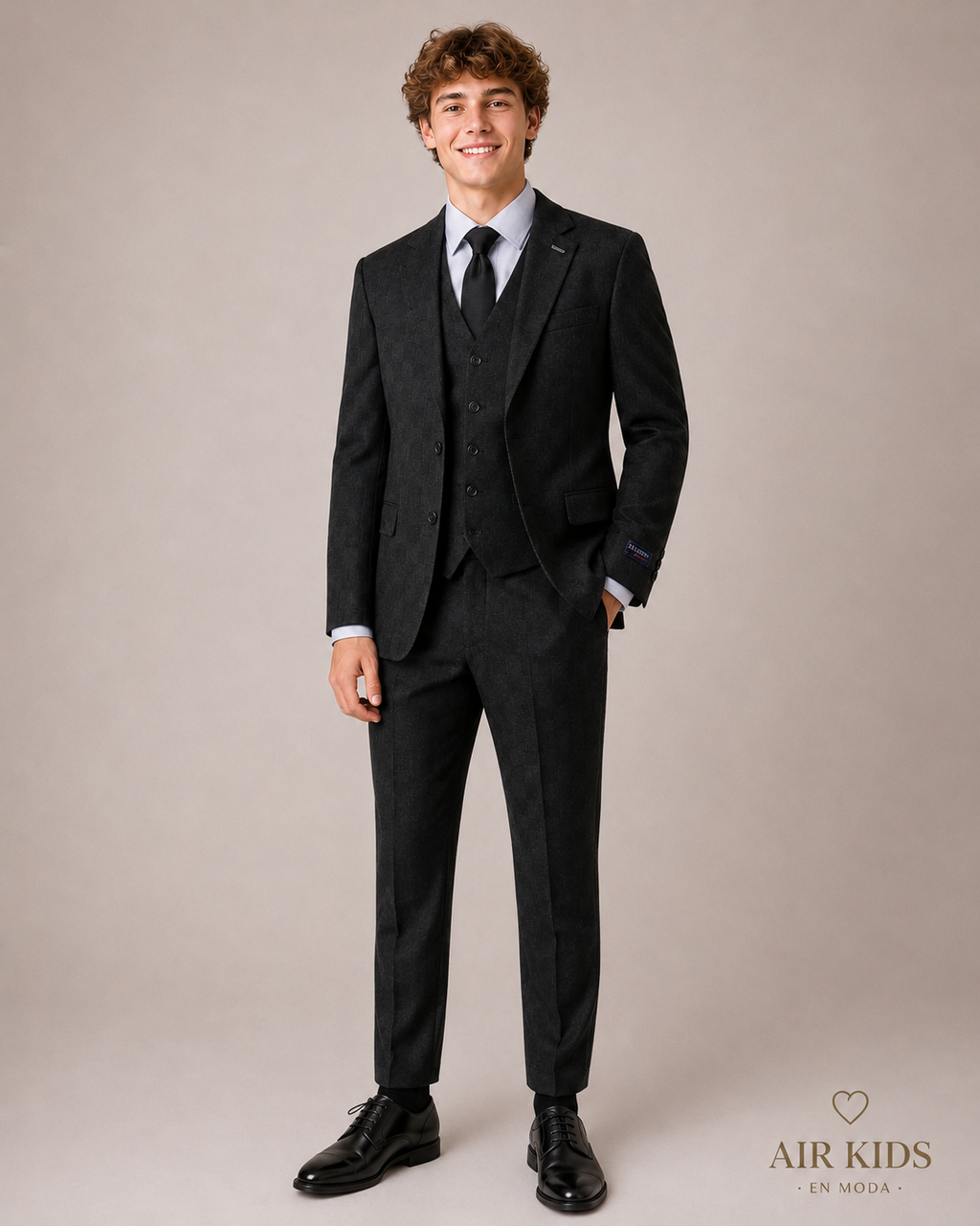Traje para niño 4 pza Zilerys Gris 232456 Talla 16 Años