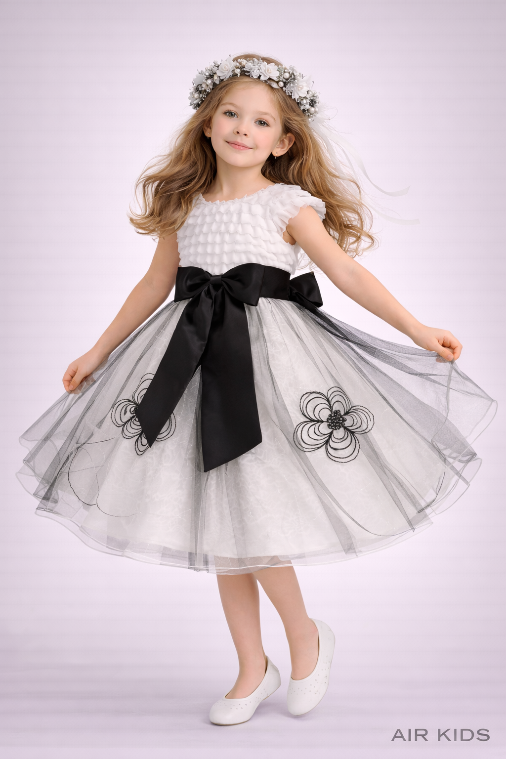 Vestido con Corona de Fiesta para Niña 19-505 Talla 6 Años