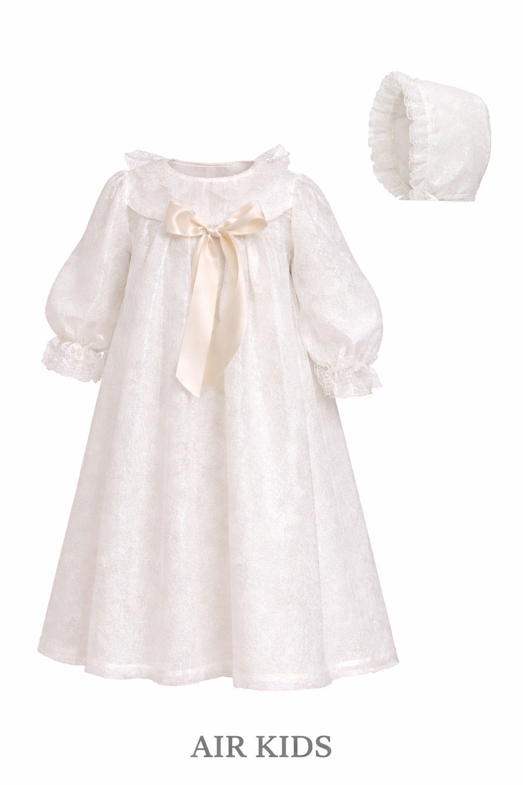 Ropon de seda viscosa color crudo para Niña 307 Talla 24 Meses