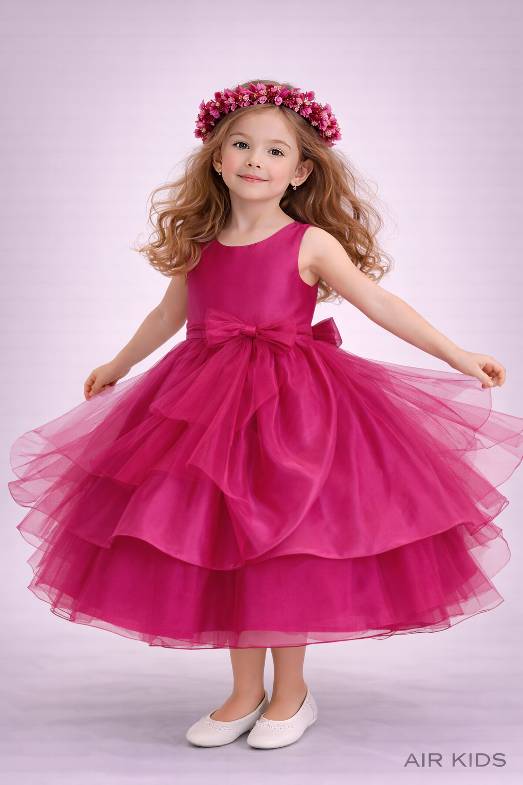 Vestido con Corona de Fiesta para Niña 17-035 Talla 6 Años
