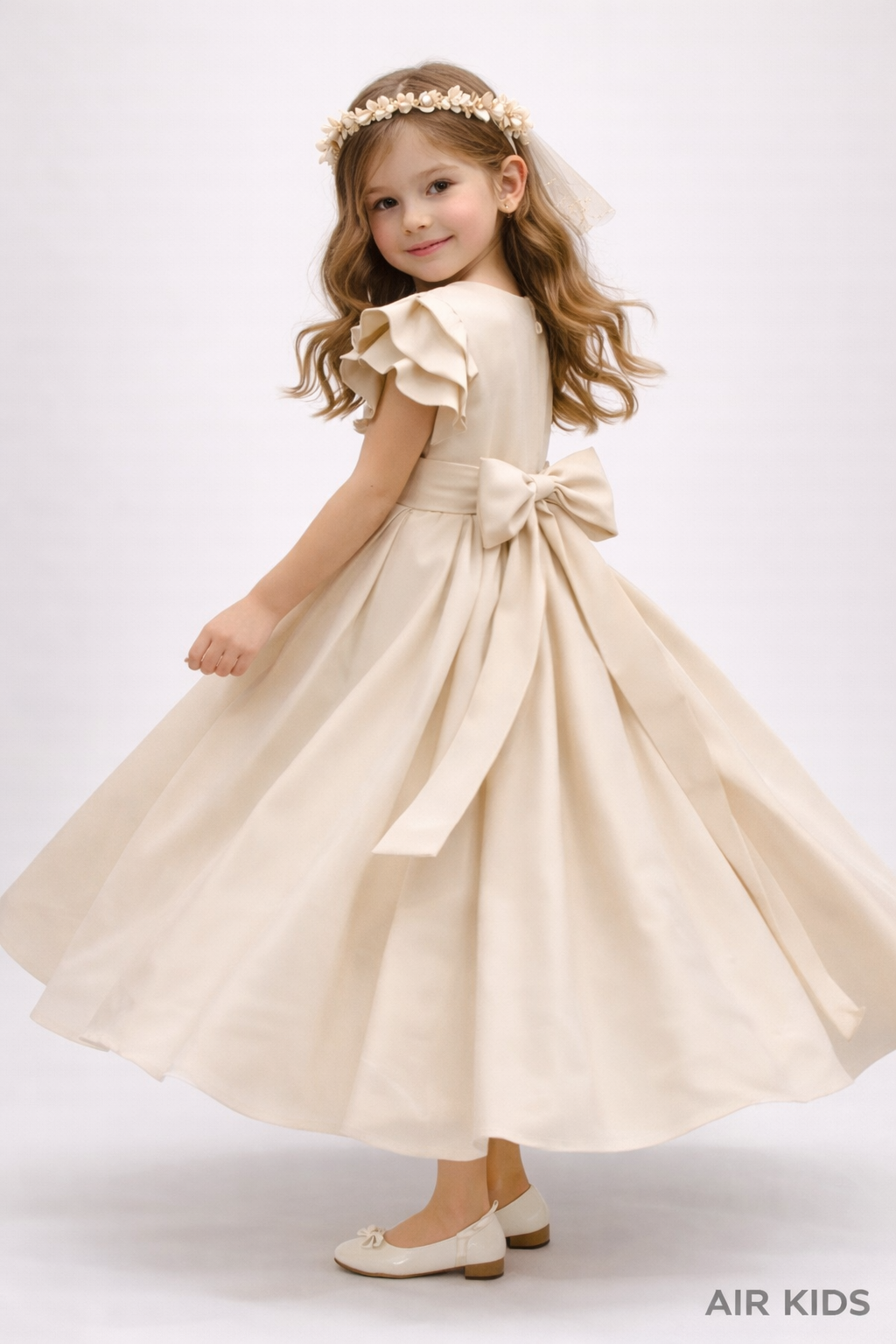 Vestido con Corona de Fiesta para Niñas 24-514