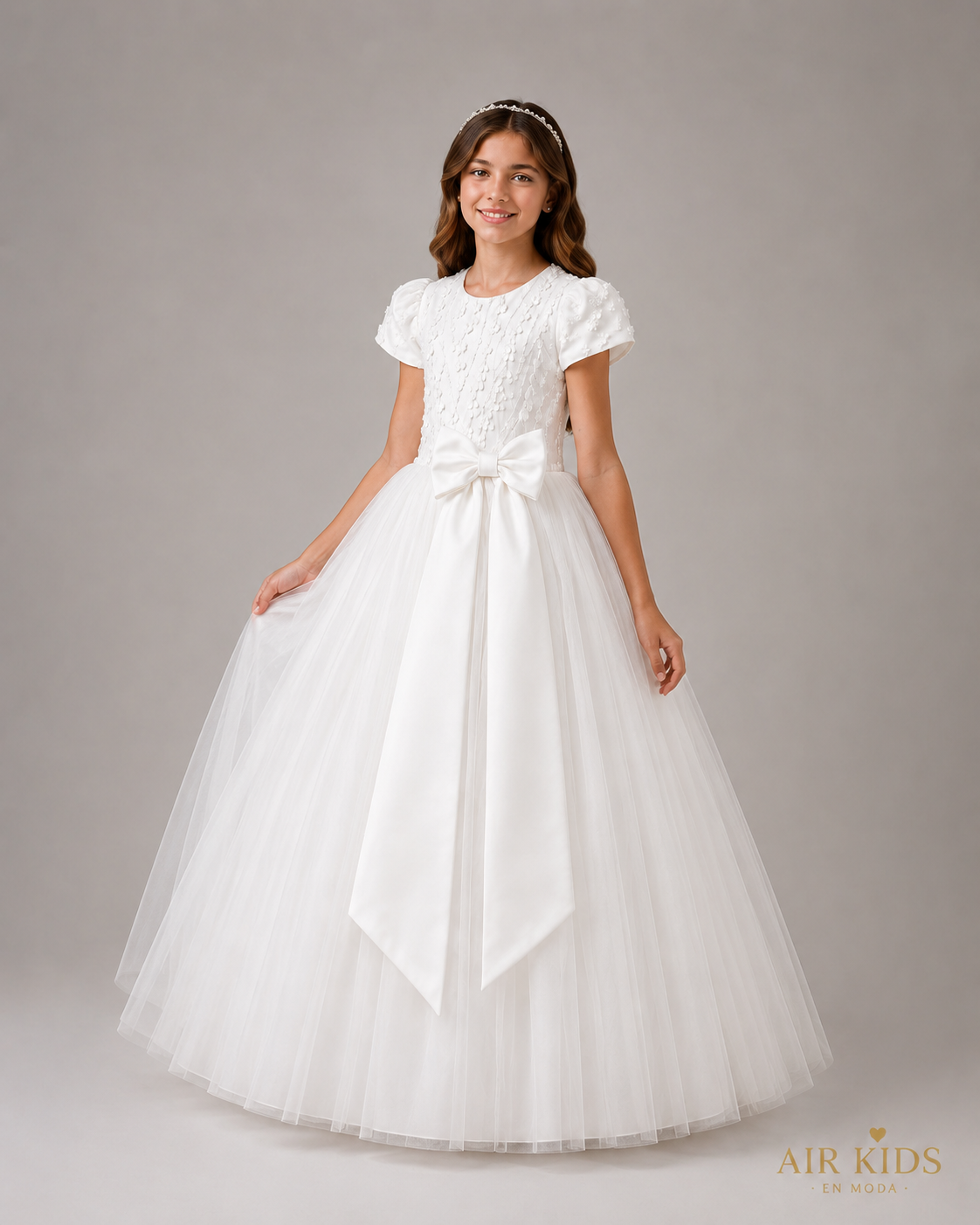 Vestido de primera comunión con corona MOD 500 TALLA 12 AÑOS