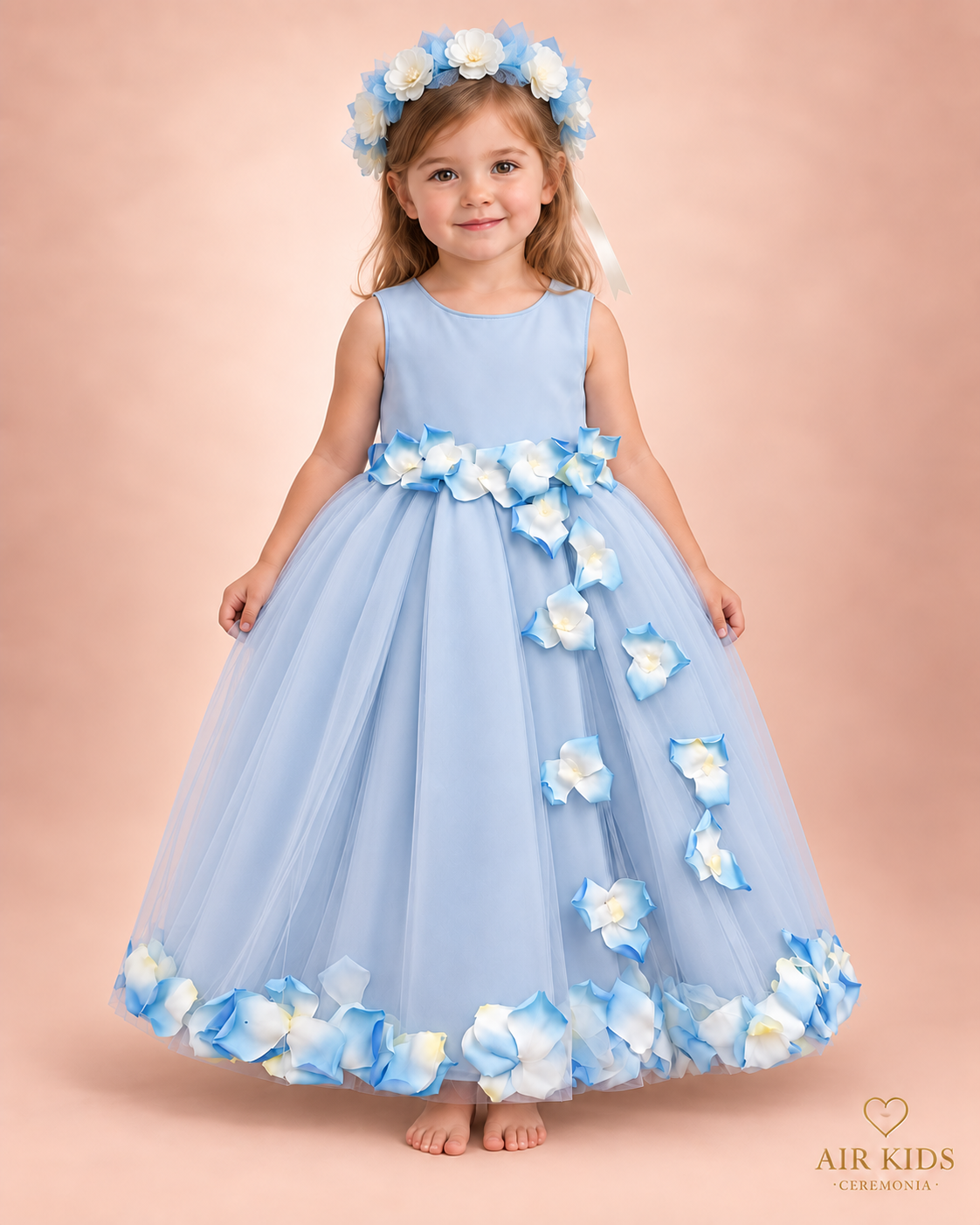 Vestido con Corona de Fiesta para Niñas 17-550 Talla 3 años