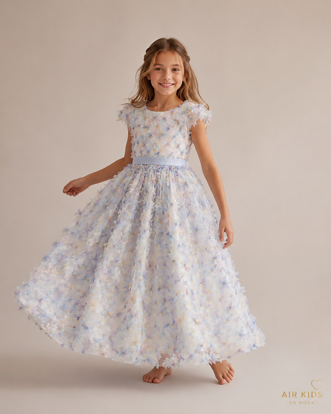 Vestido con Corona de Fiesta para Niña 24-029