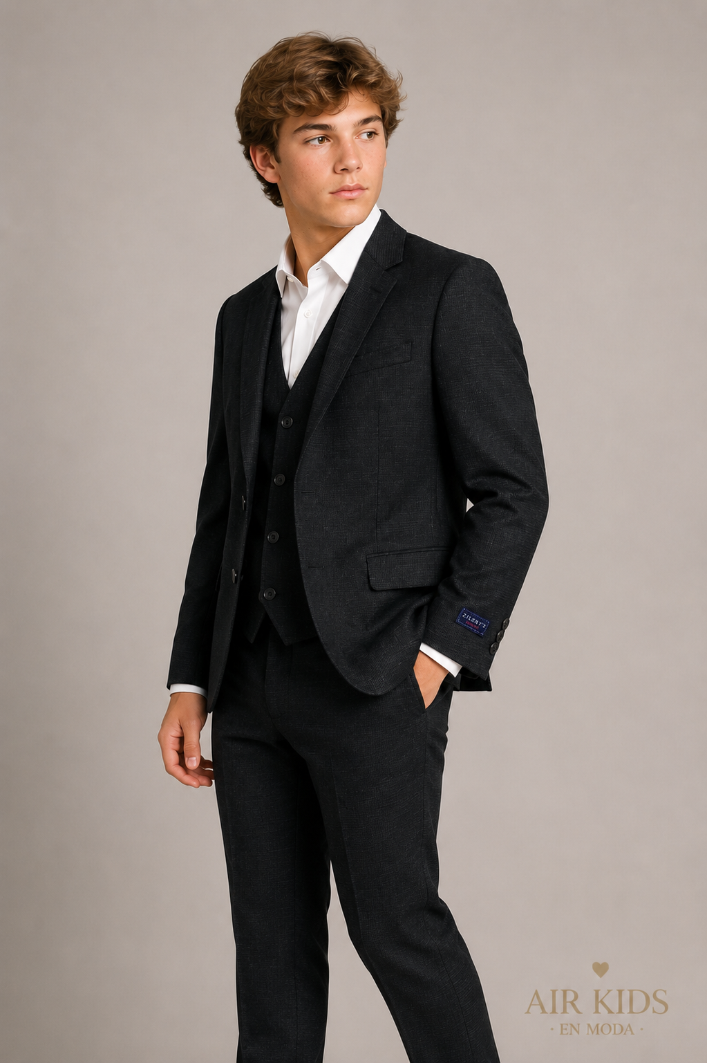 Traje para niño 3 pza Zilerys Gris 23245 Talla 16 Años
