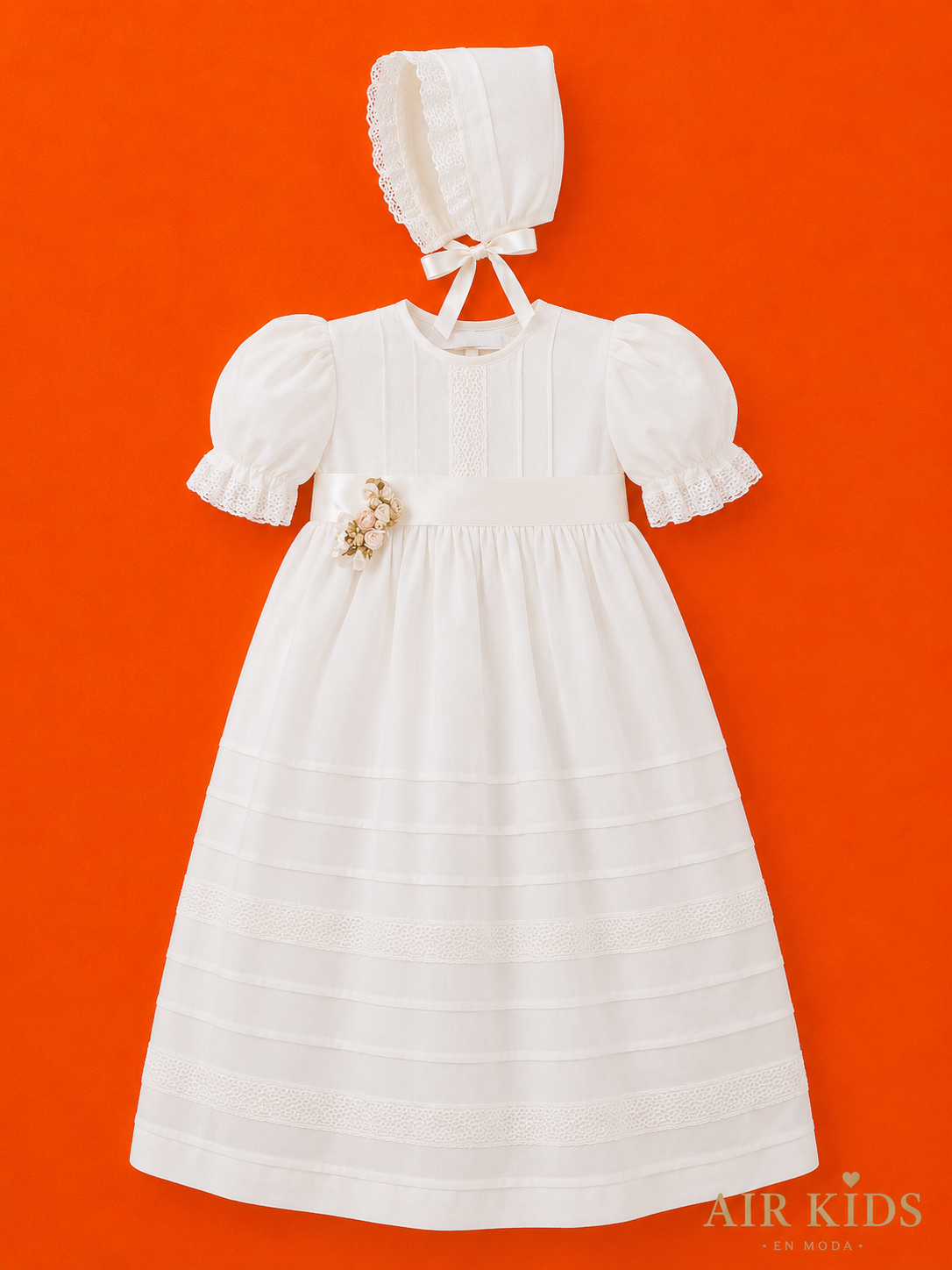 Ropon de Bautizo para Niña Natalie & Fer 4022-08 Talla 12 Meses