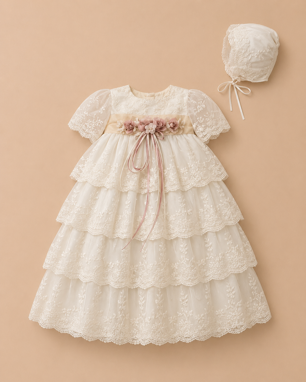 Ropon desmontable satin tira bordada 24-964 Talla 24 meses