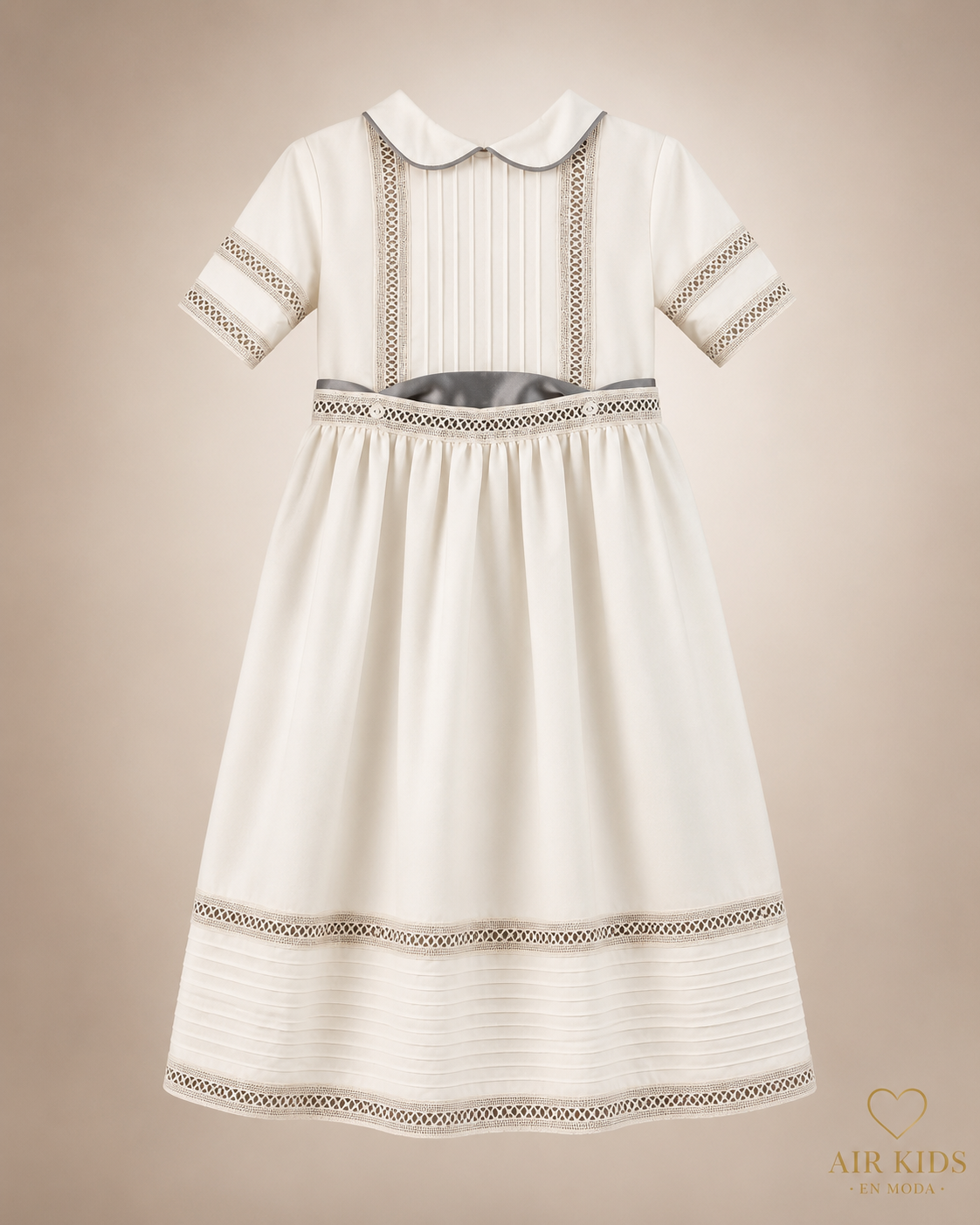 Ropón desmontable para Bautizo de Niño 23-851 Talla 18 Meses