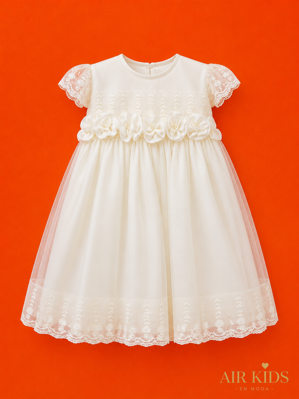 Ropón de Bautizo Vestido para Niñas 19-722