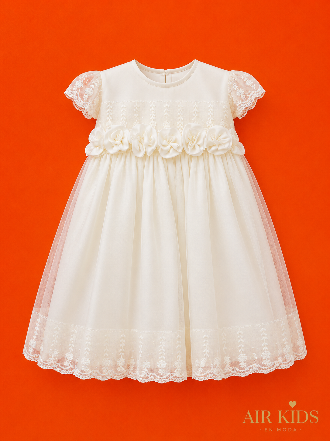 Ropón de Bautizo Vestido para Niñas 19-722