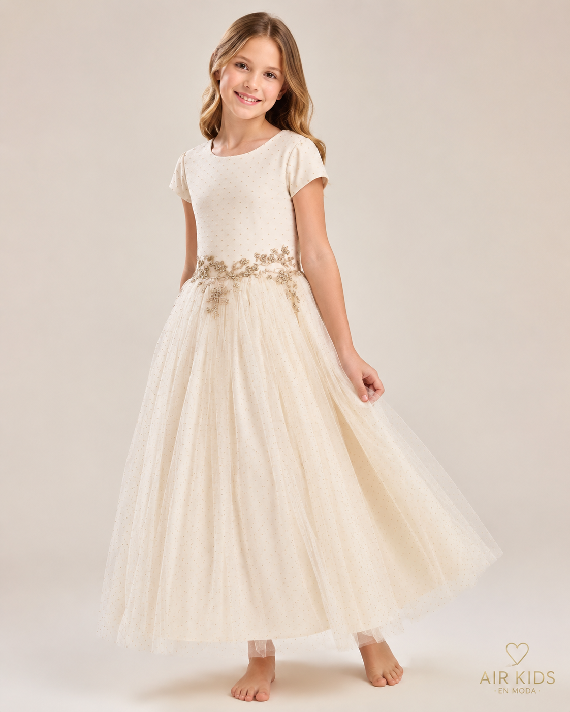 Vestido con Corona de Fiesta para Niña 24-503