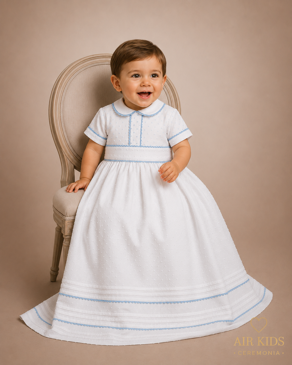 Ropon desmontable para Bautizo de Niño 24-208 Talla 18 Meses