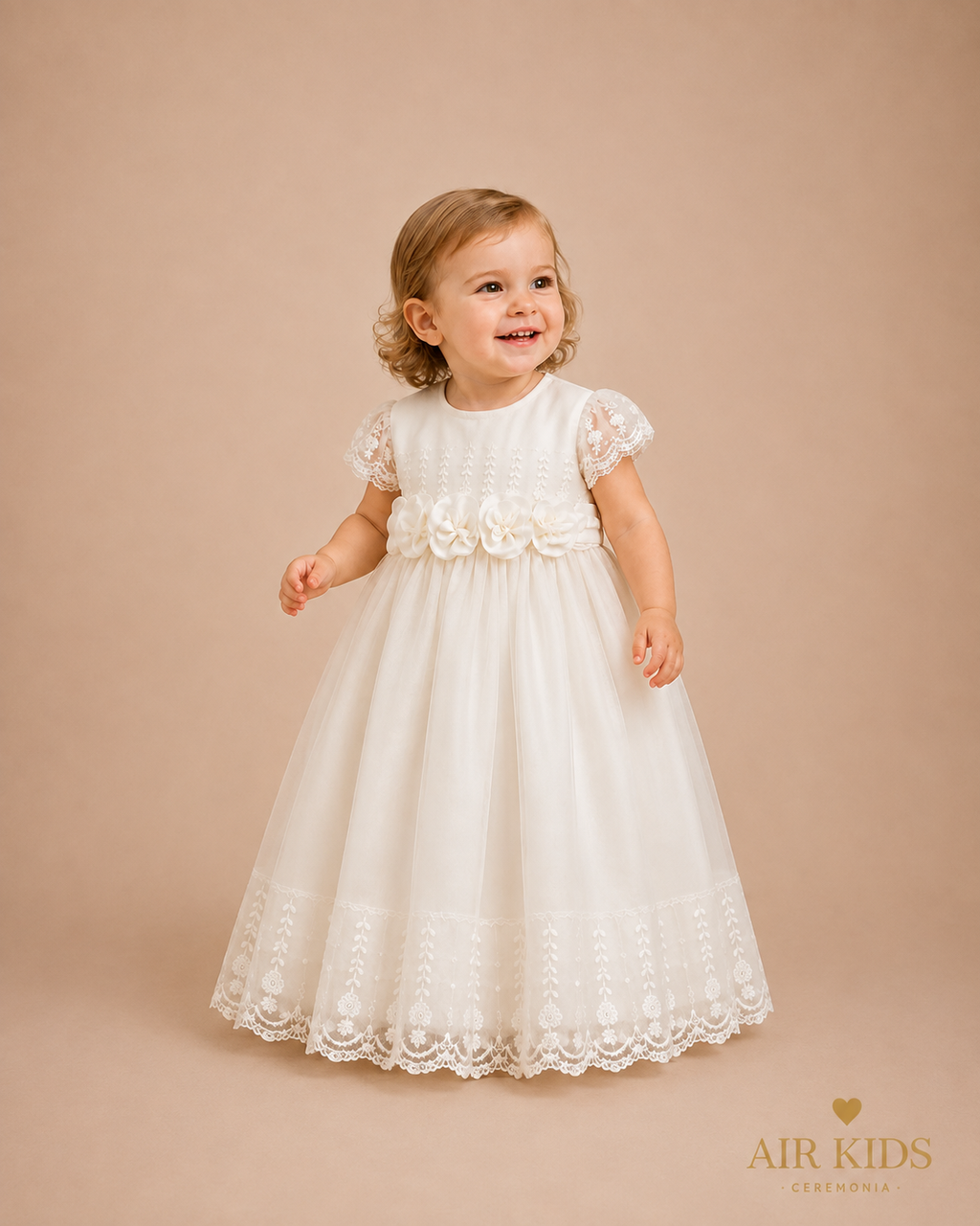 Bata de Bautizo Vestido para Niñas 19-722