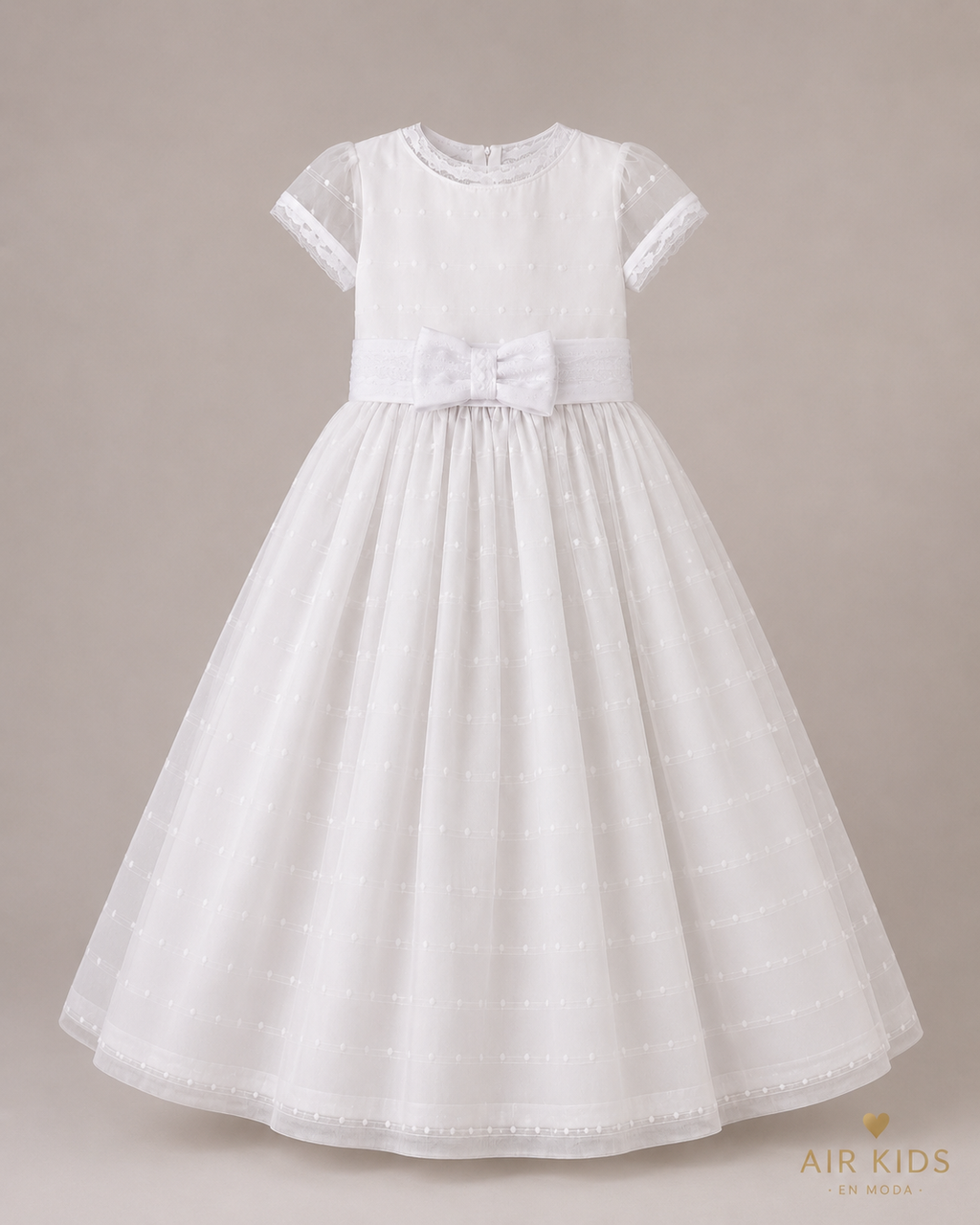 Vestido con Corona de Primera Comunión 11-469 Talla 8 Años