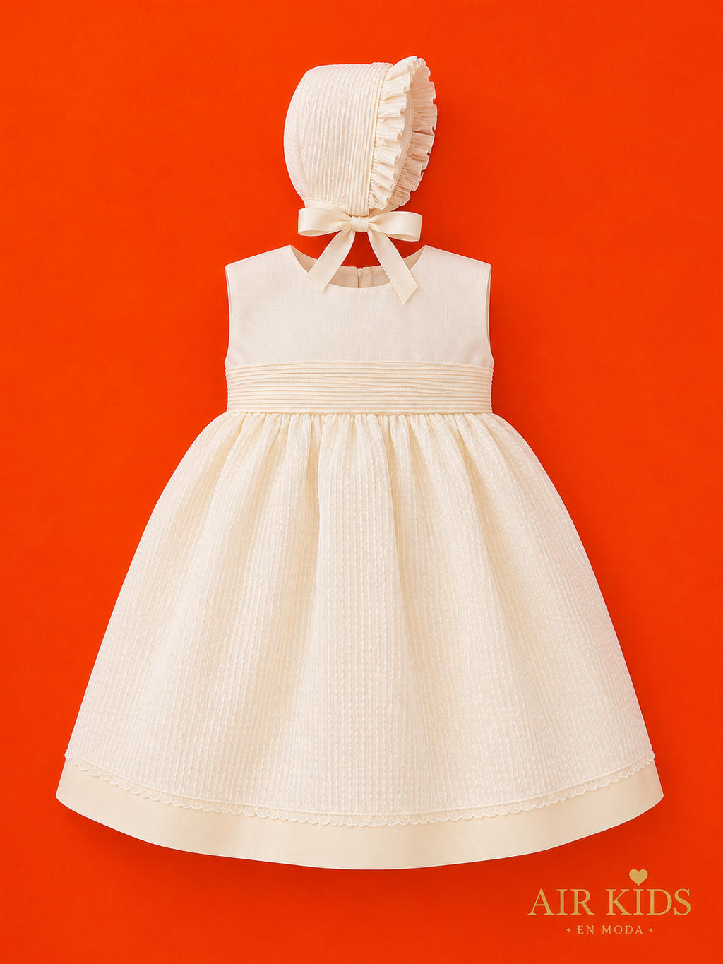 Vestido de Bautizo con Gorro para Niña Didi 8335 Talla 18 Meses