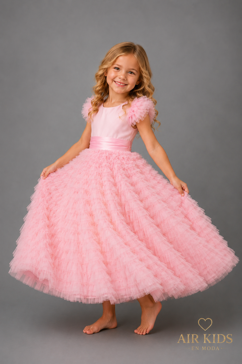 Vestido con Corona de Ceremonia para Niña 23-533 Talla 4 Años